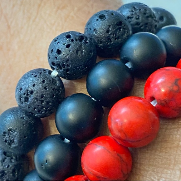 Semi-Precious Stone Stretch Bracelets x 3 size 6.50 inches - Picture 8 of 8